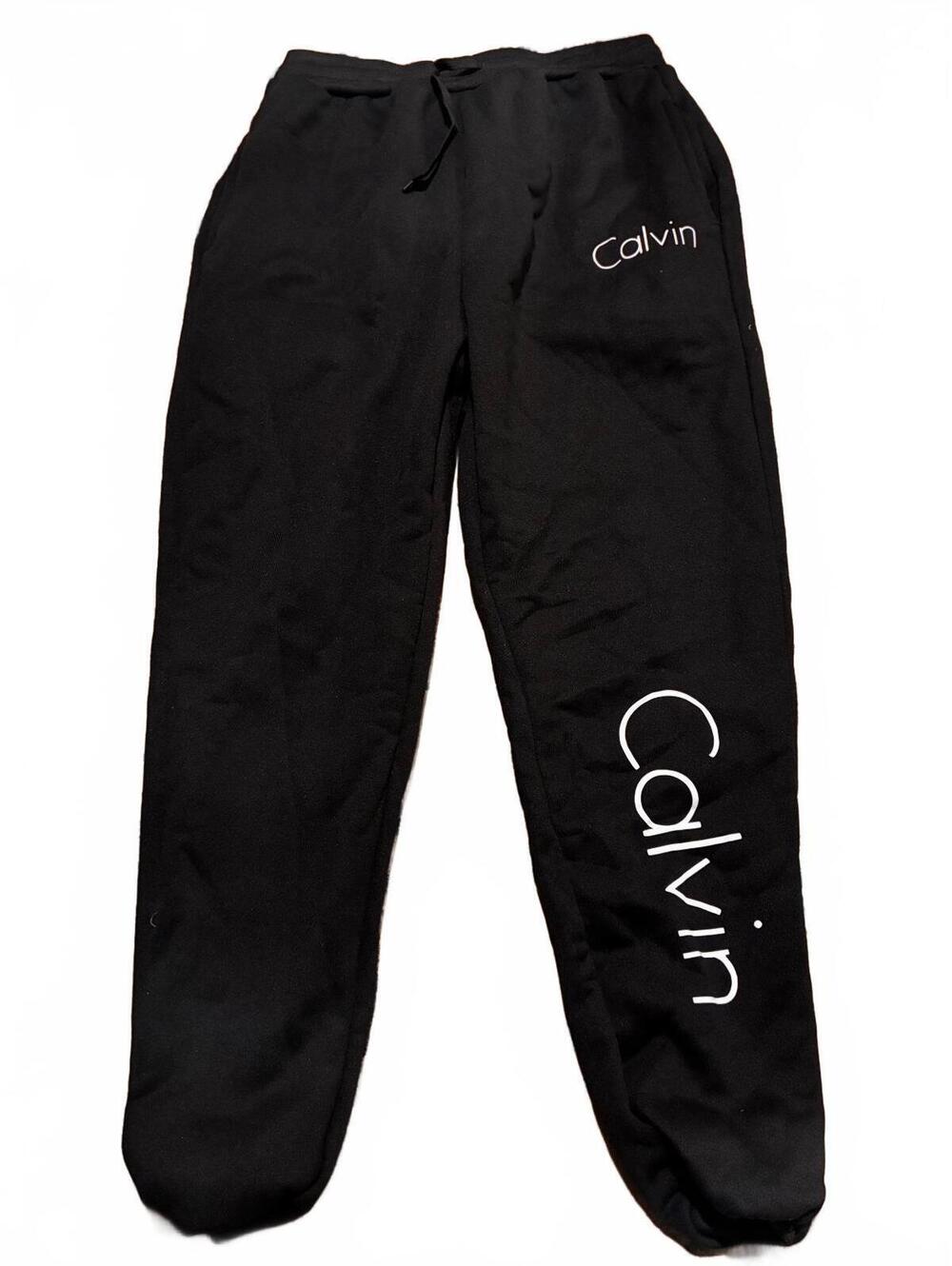 Calvin Black Polyester Sweatpants XL